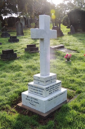 Private Signaller Hugh Roland Barnard - headstone after restoration