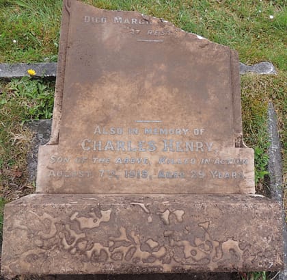 Lance Cpl. Charles Henry Mills' headstone before restoration 