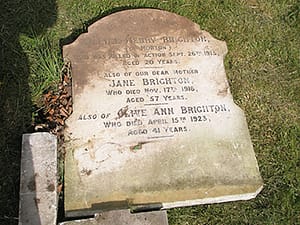 Drummer W H Brighton's headstone before restoration