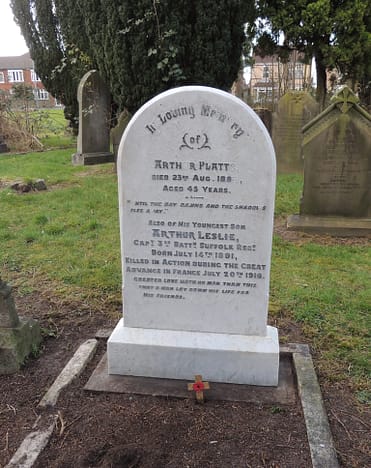 Capt. Arthur Platts headstone after restoration